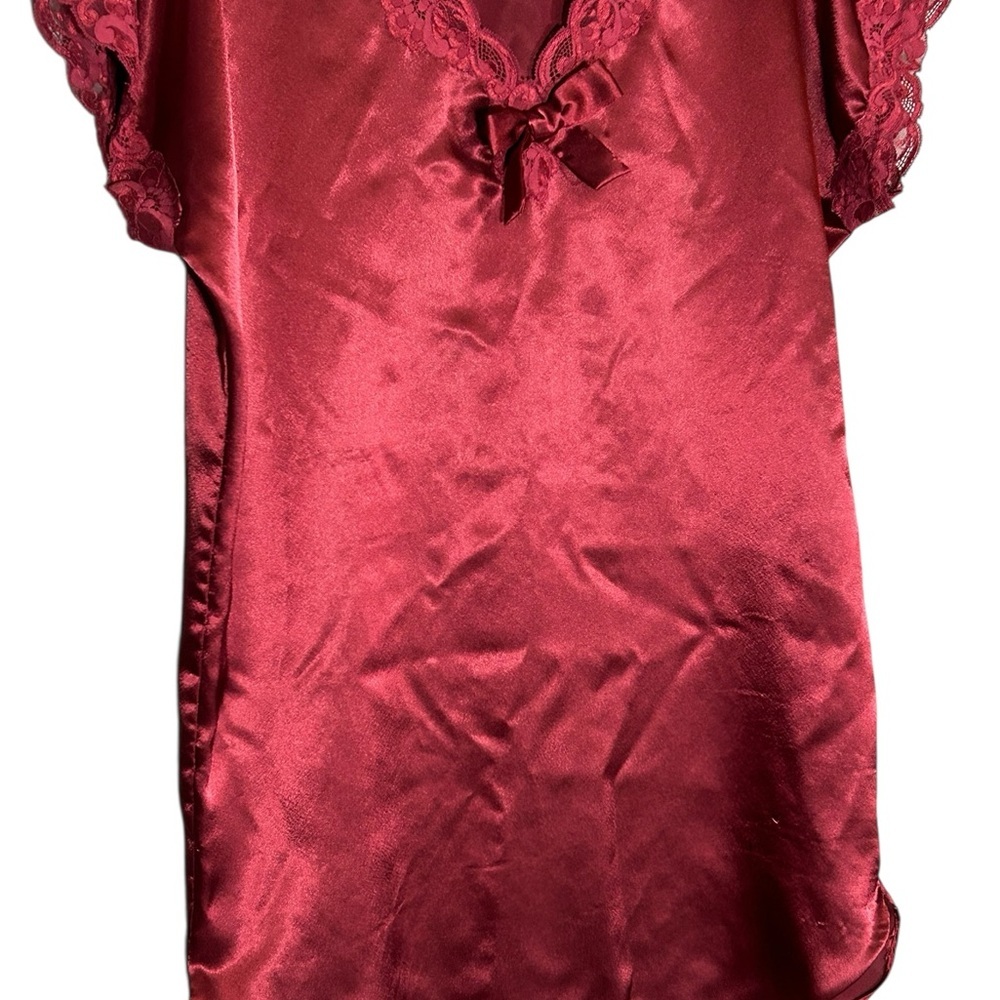 Vintage Victoria's Secret Red Satin Chemise Nightgown